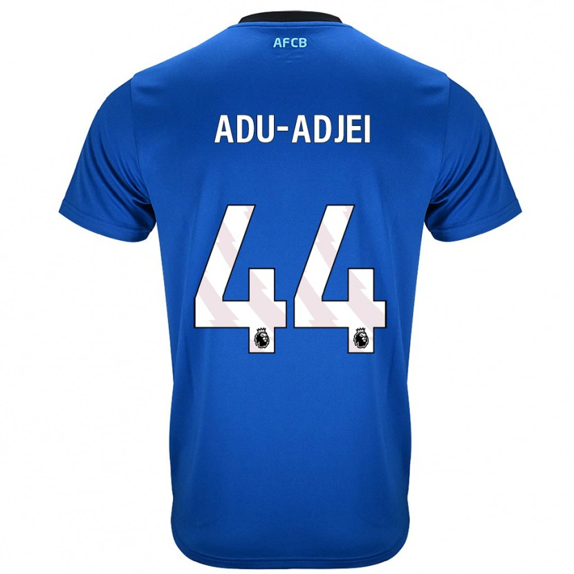 Danxen Kvinder Daniel Adu-Adjei #44 Blå Sort Udebane Spillertrøjer 2025/26 Trøje T-Shirt