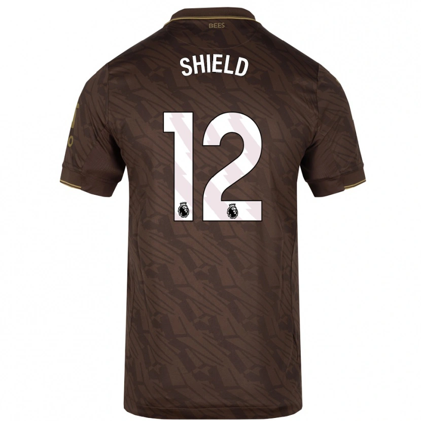 Danxen Kvinder Ollie Shield #12 Brun Guld Udebane Spillertrøjer 2025/26 Trøje T-Shirt