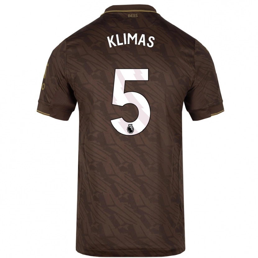 Danxen Kvinder Matas Klimas #5 Brun Guld Udebane Spillertrøjer 2025/26 Trøje T-Shirt