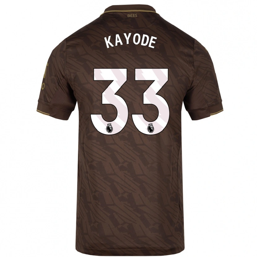 Danxen Kvinder Michael Kayode #33 Brun Guld Udebane Spillertrøjer 2025/26 Trøje T-Shirt