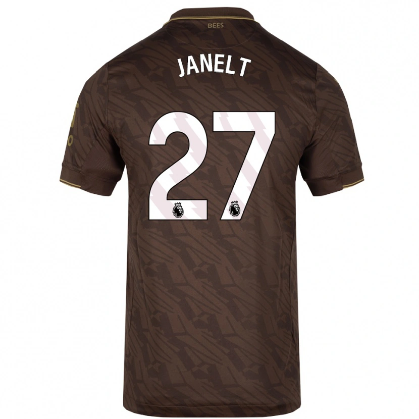 Danxen Kvinder Vitaly Janelt #27 Brun Guld Udebane Spillertrøjer 2025/26 Trøje T-Shirt
