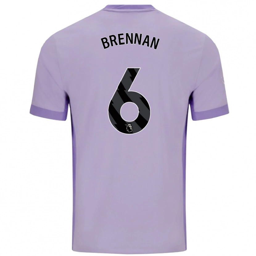 Danxen Kvinder Zach Brennan #6 Taro Lilla Hvid Udebane Spillertrøjer 2025/26 Trøje T-Shirt