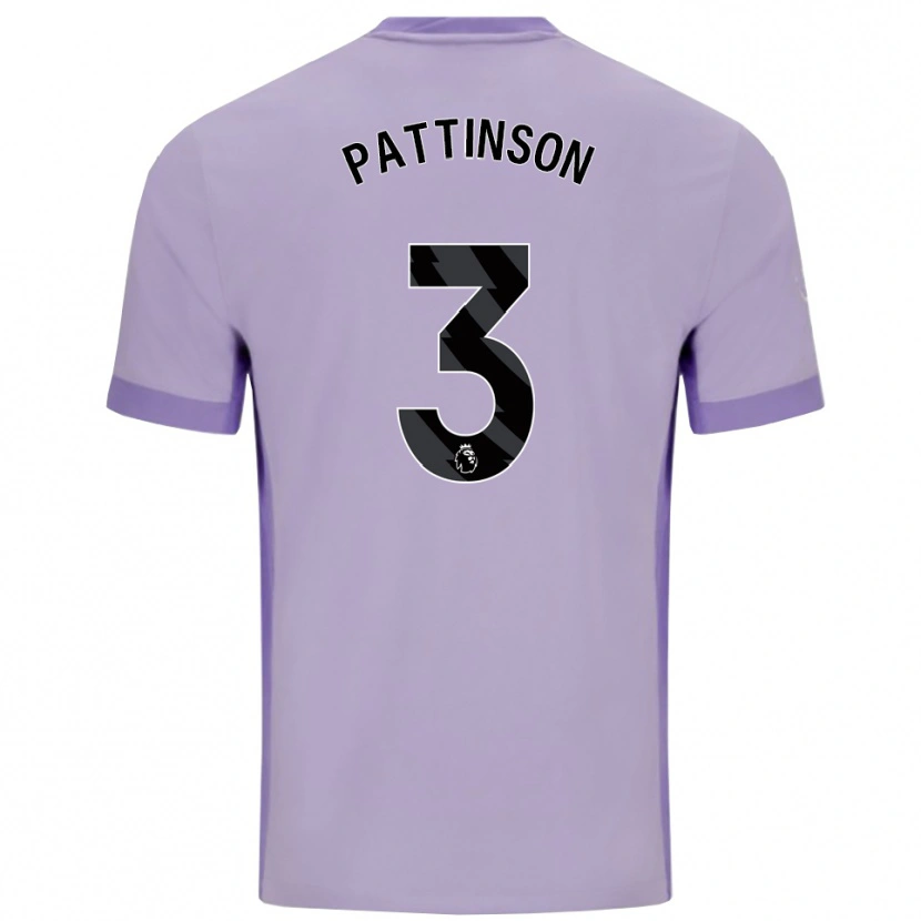 Danxen Kvinder Poppy Pattinson #3 Taro Lilla Hvid Udebane Spillertrøjer 2025/26 Trøje T-Shirt