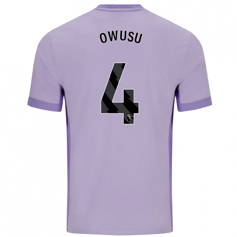 Danxen Kvinder Yussif Owusu #4 Taro Lilla Hvid Udebane Spillertrøjer 2025/26 Trøje T-Shirt