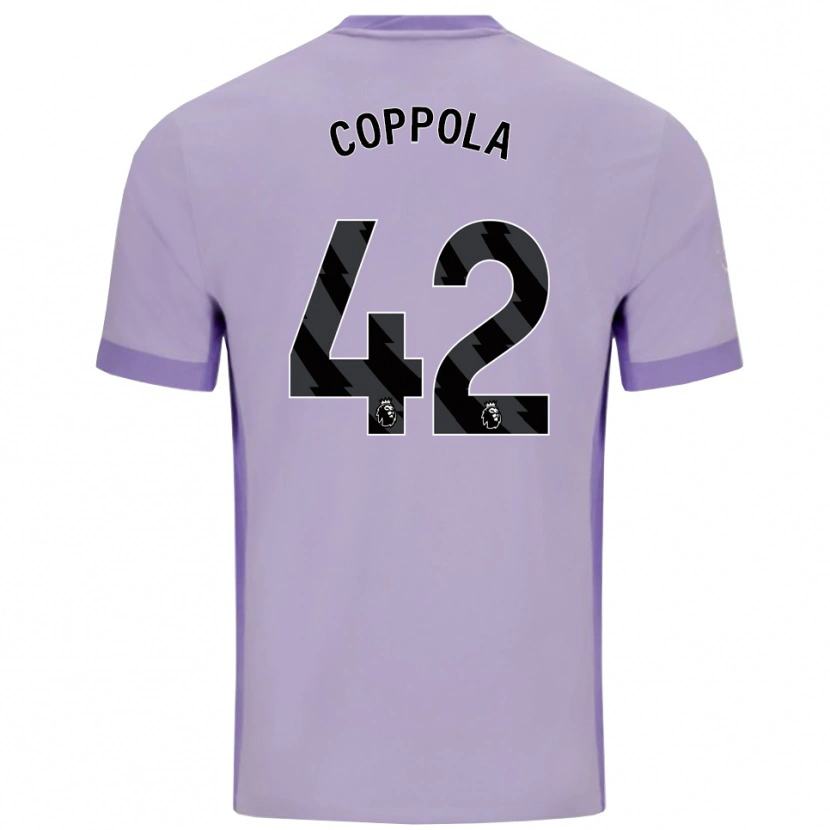 Danxen Kvinder Diego Coppola #42 Taro Lilla Hvid Udebane Spillertrøjer 2025/26 Trøje T-Shirt