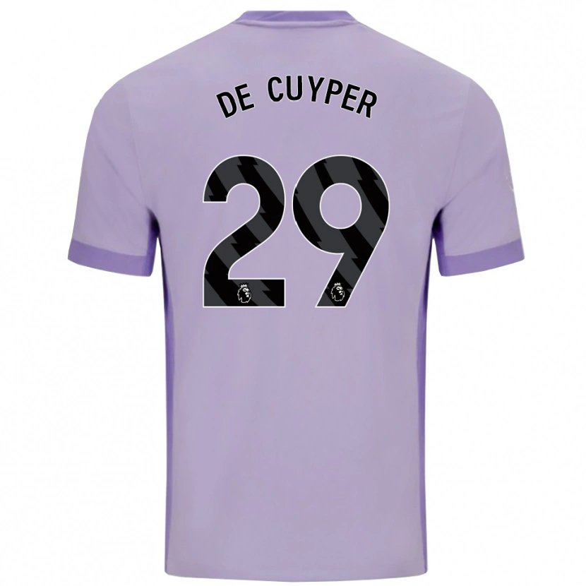 Danxen Kvinder Maxim De Cuyper #29 Taro Lilla Hvid Udebane Spillertrøjer 2025/26 Trøje T-Shirt