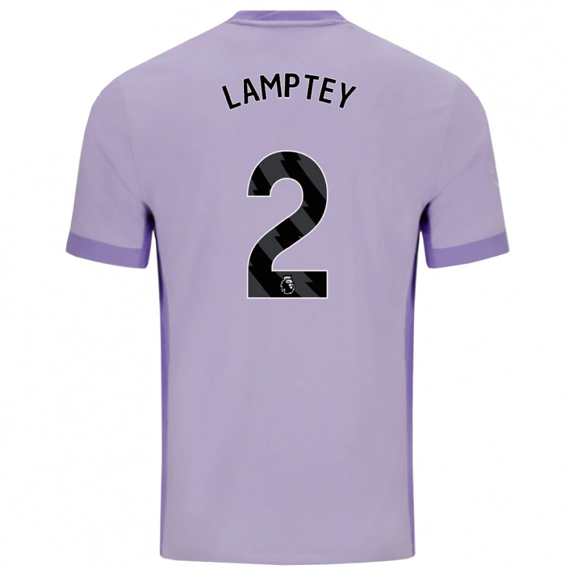 Danxen Kvinder Tariq Lamptey #2 Taro Lilla Hvid Udebane Spillertrøjer 2025/26 Trøje T-Shirt