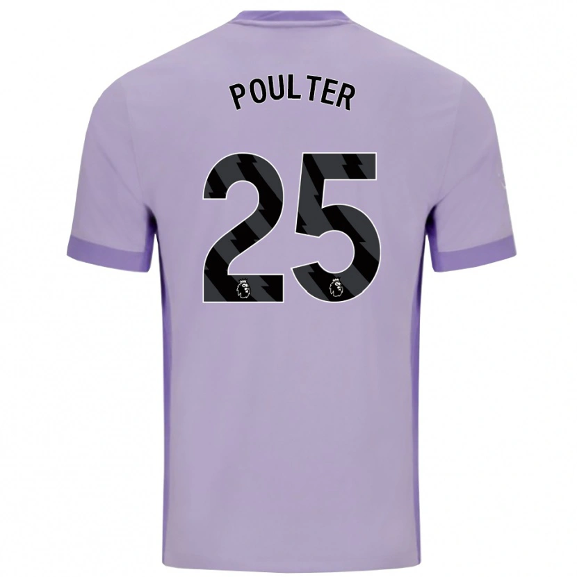 Danxen Kvinder Hannah Poulter #25 Taro Lilla Hvid Udebane Spillertrøjer 2025/26 Trøje T-Shirt