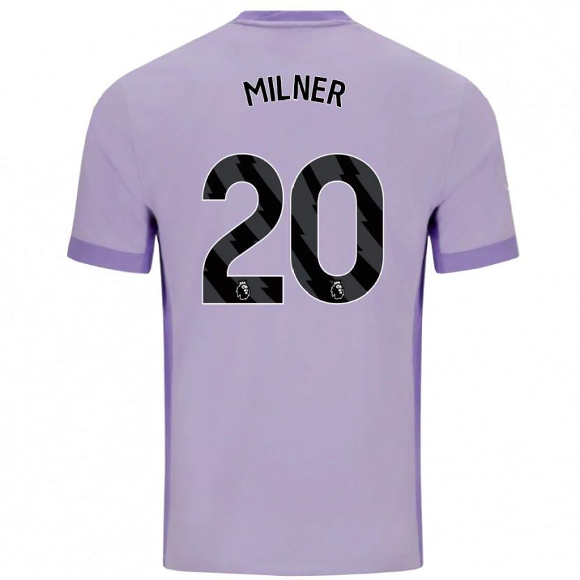Danxen Kvinder James Milner #20 Taro Lilla Hvid Udebane Spillertrøjer 2025/26 Trøje T-Shirt