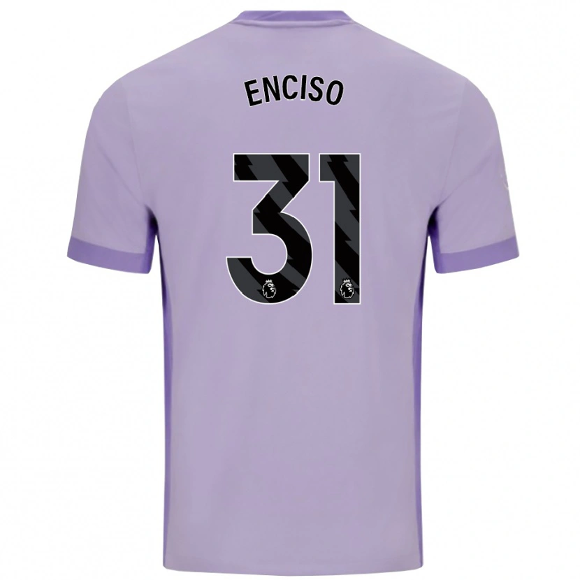 Danxen Kvinder Julio Enciso #31 Taro Lilla Hvid Udebane Spillertrøjer 2025/26 Trøje T-Shirt