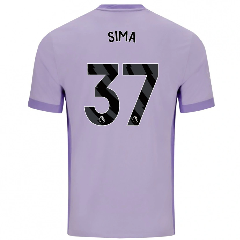 Danxen Kvinder Abdallah Sima #37 Taro Lilla Hvid Udebane Spillertrøjer 2025/26 Trøje T-Shirt