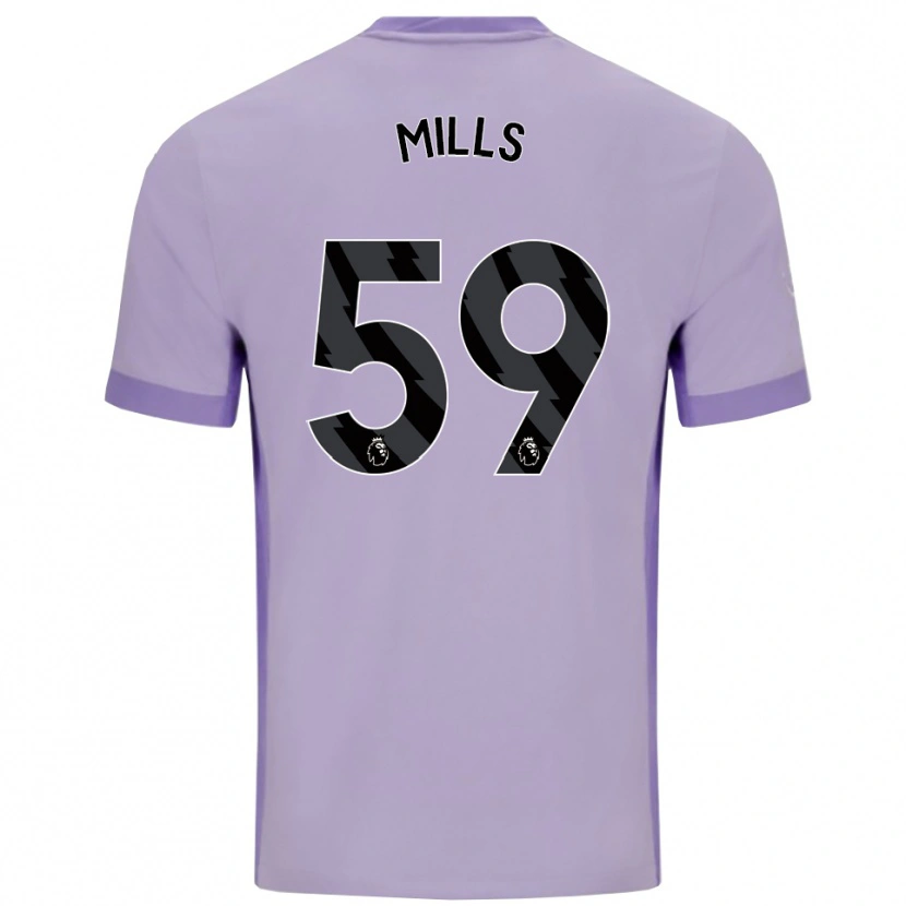 Danxen Kvinder Harry Mills #59 Taro Lilla Hvid Udebane Spillertrøjer 2025/26 Trøje T-Shirt