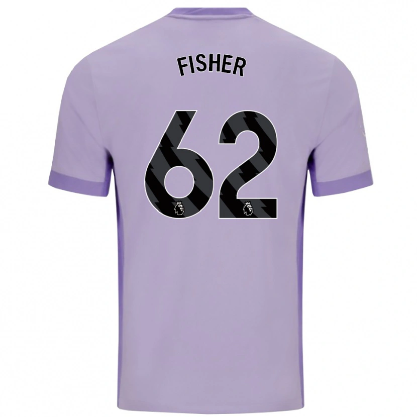 Danxen Kvinder Hugo Fisher #62 Taro Lilla Hvid Udebane Spillertrøjer 2025/26 Trøje T-Shirt
