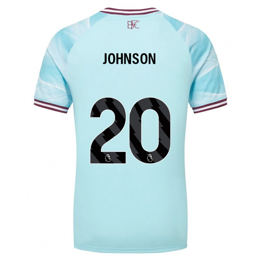 Danxen Kvinder Zach Johnson #20 Himmelblå Bourgogne Udebane Spillertrøjer 2025/26 Trøje T-Shirt