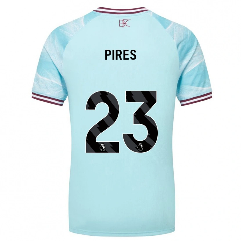 Danxen Kvinder Lucas Pires #23 Himmelblå Bourgogne Udebane Spillertrøjer 2025/26 Trøje T-Shirt