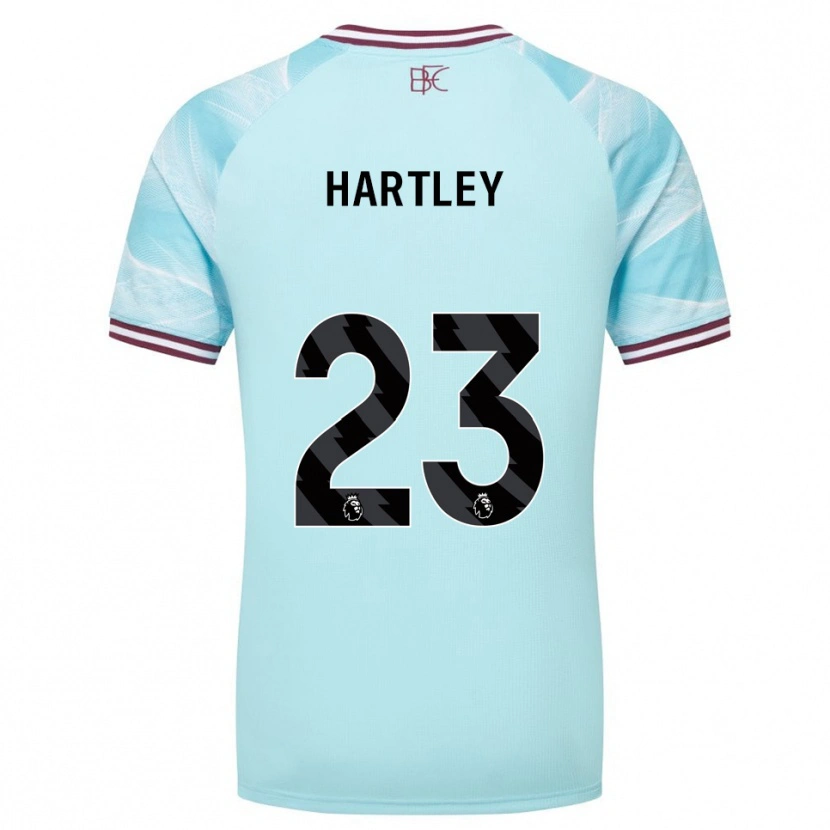 Danxen Kvinder Naomi Hartley #23 Himmelblå Bourgogne Udebane Spillertrøjer 2025/26 Trøje T-Shirt