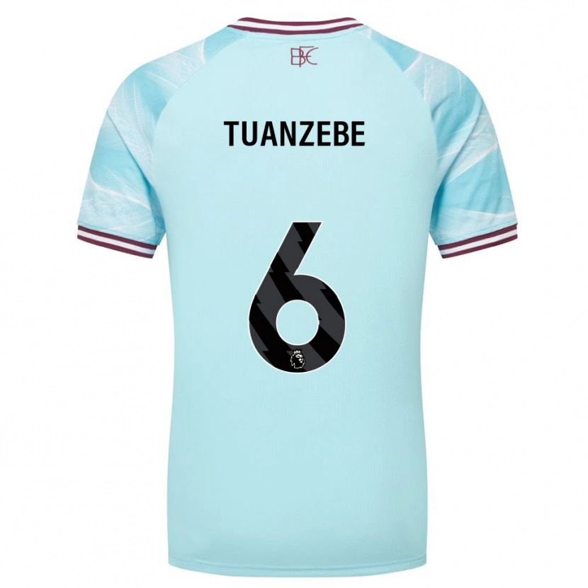 Danxen Kvinder Axel Tuanzebe #6 Himmelblå Bourgogne Udebane Spillertrøjer 2025/26 Trøje T-Shirt