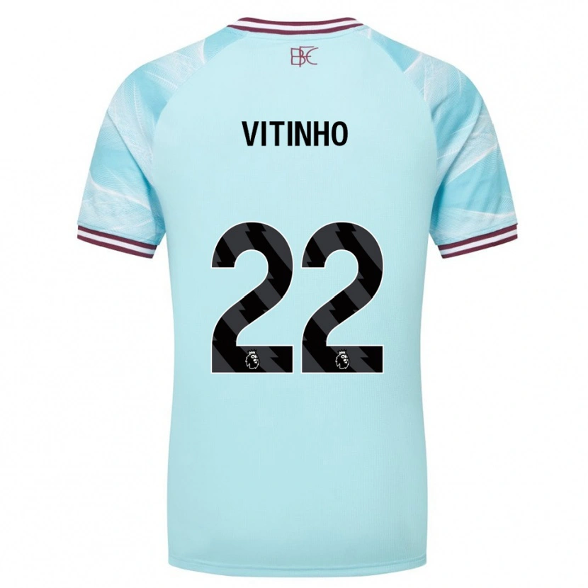 Danxen Kvinder Vitinho #22 Himmelblå Bourgogne Udebane Spillertrøjer 2025/26 Trøje T-Shirt