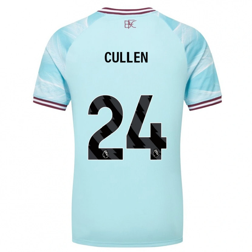Danxen Kvinder Josh Cullen #24 Himmelblå Bourgogne Udebane Spillertrøjer 2025/26 Trøje T-Shirt