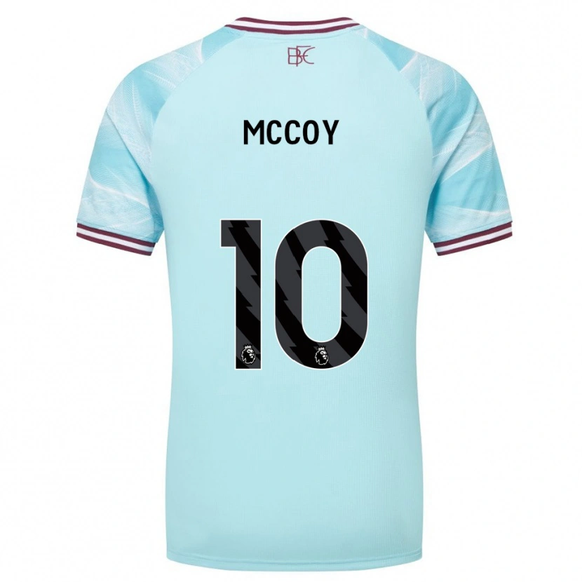 Danxen Kvinder Adam Mccoy #10 Himmelblå Bourgogne Udebane Spillertrøjer 2025/26 Trøje T-Shirt