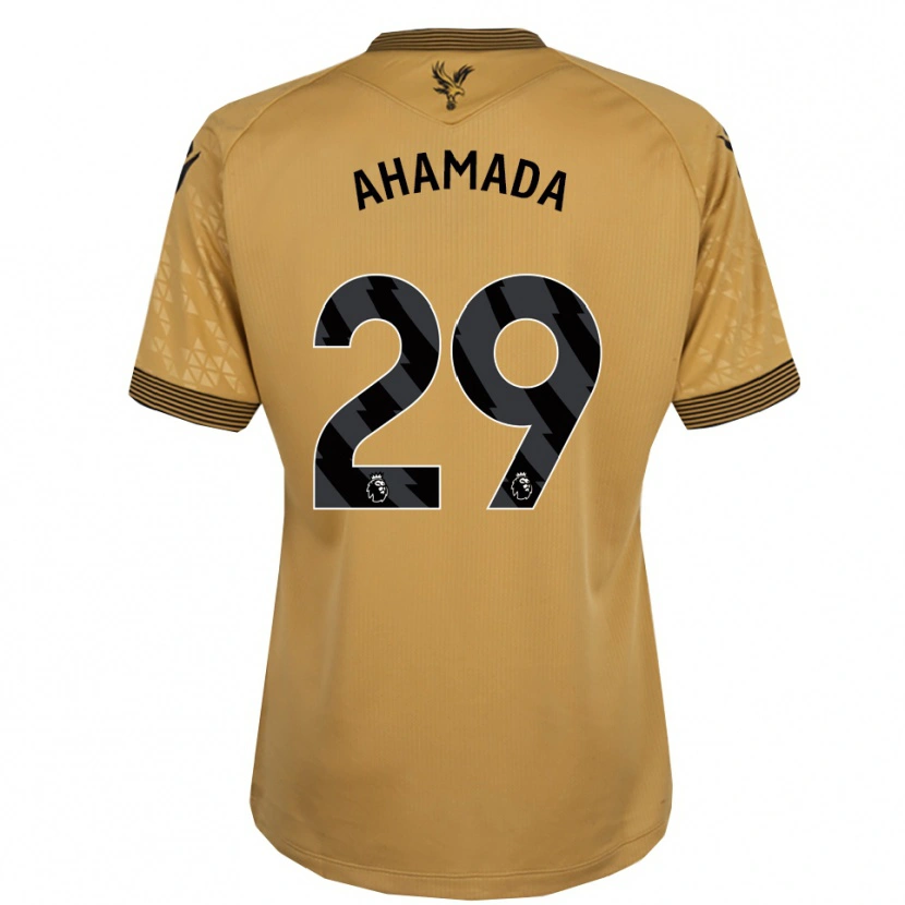 Danxen Kvinder Naouirou Ahamada #29 Guld Sort Udebane Spillertrøjer 2025/26 Trøje T-Shirt