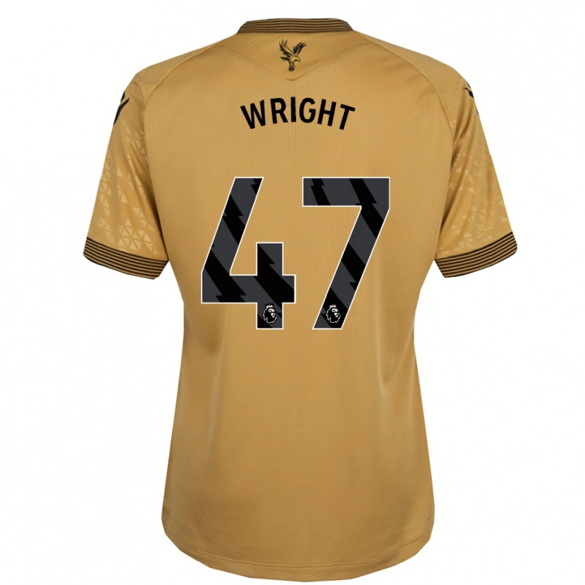 Danxen Kvinder Annis-Clara Wright #47 Guld Sort Udebane Spillertrøjer 2025/26 Trøje T-Shirt