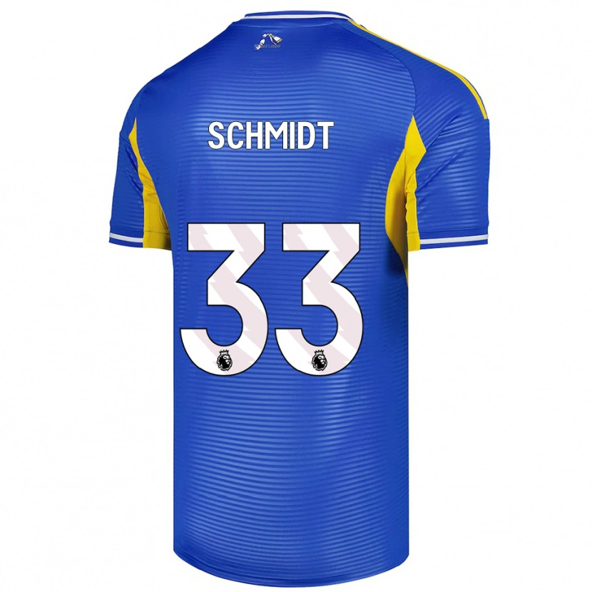 Danxen Kvinder Isaac Schmidt #33 Blå Gul Udebane Spillertrøjer 2025/26 Trøje T-Shirt