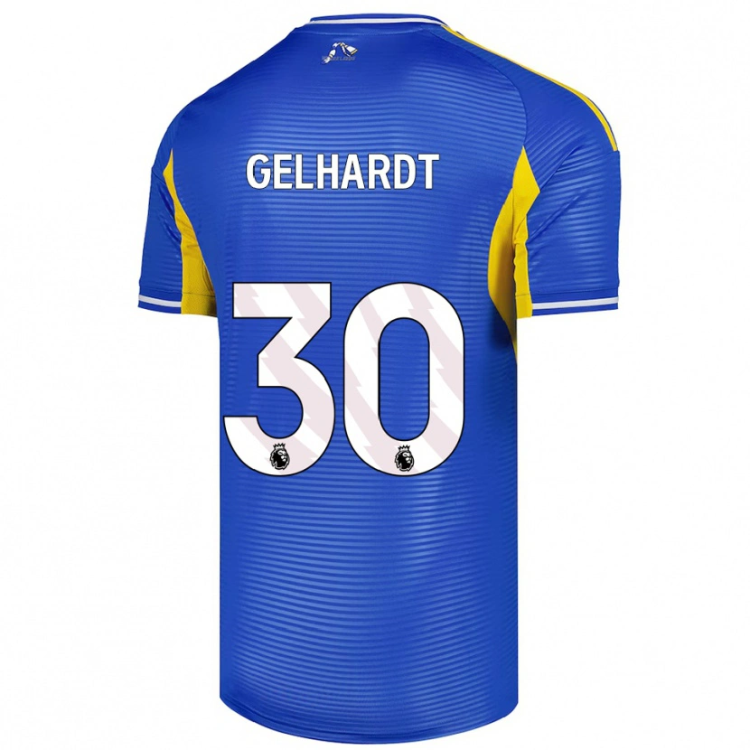 Danxen Kvinder Joe Gelhardt #30 Blå Gul Udebane Spillertrøjer 2025/26 Trøje T-Shirt