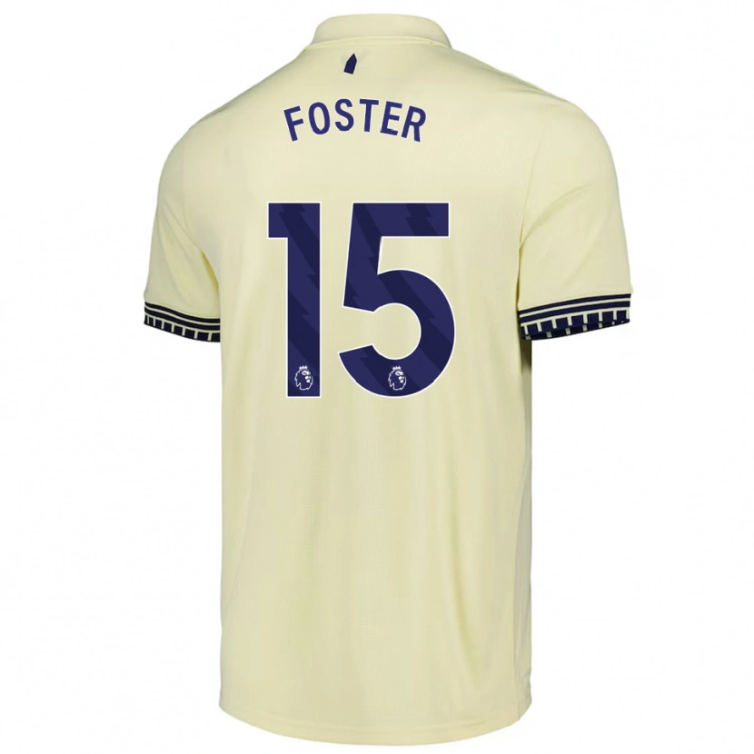 Danxen Kvinder Harvey Foster #15 Off White Sort Udebane Spillertrøjer 2025/26 Trøje T-Shirt