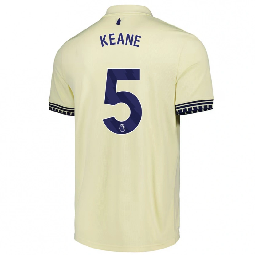 Danxen Kvinder Michael Keane #5 Off White Sort Udebane Spillertrøjer 2025/26 Trøje T-Shirt