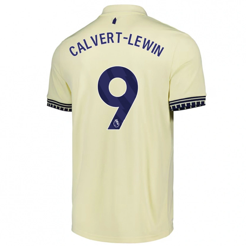 Danxen Kvinder Dominic Calvert-Lewin #9 Off White Sort Udebane Spillertrøjer 2025/26 Trøje T-Shirt