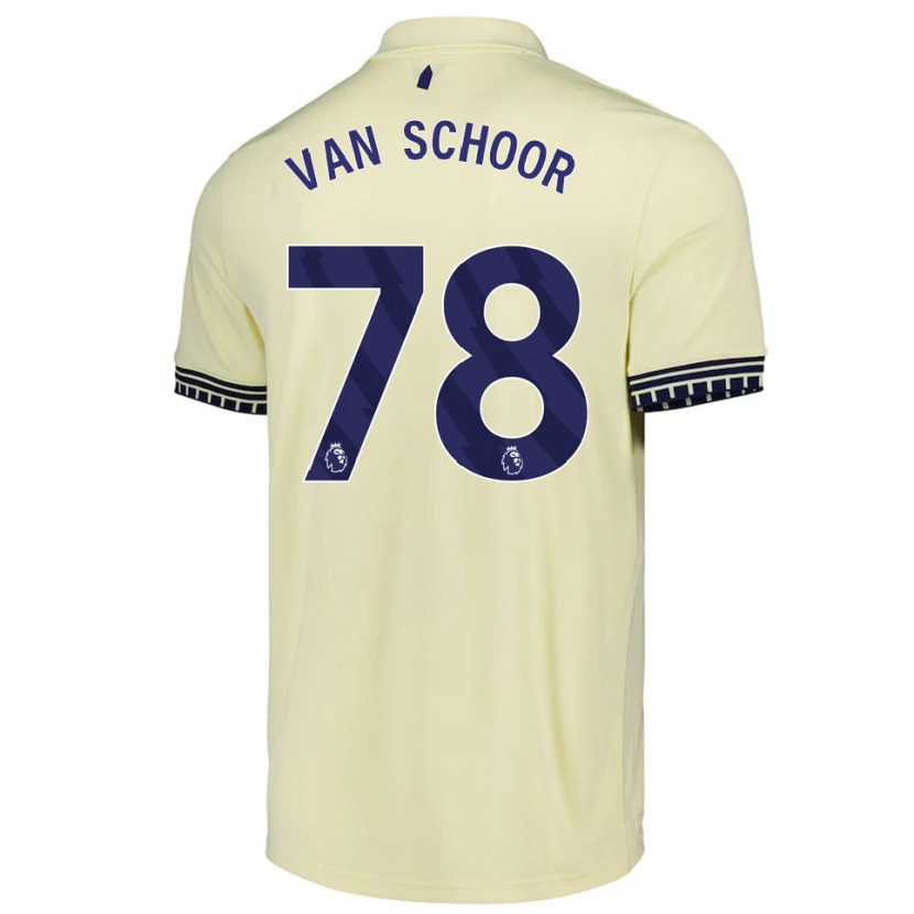 Danxen Kvinder Joshua Van Schoor #78 Off White Sort Udebane Spillertrøjer 2025/26 Trøje T-Shirt