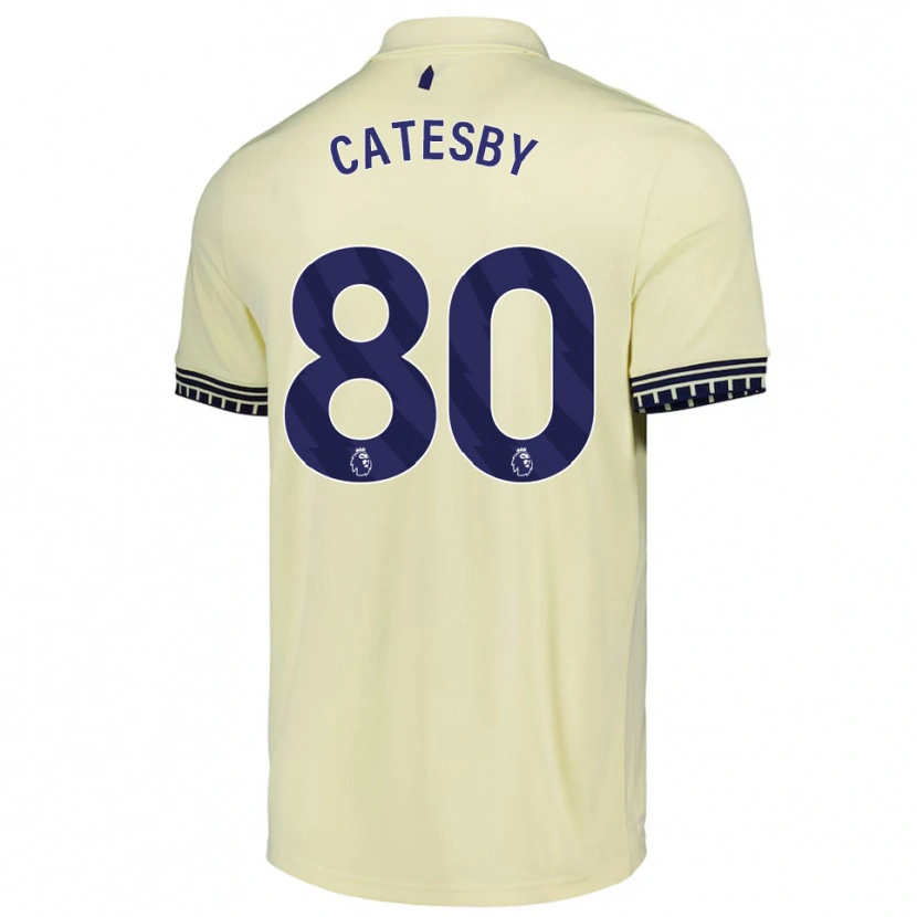 Danxen Kvinder Joel Catesby #80 Off White Sort Udebane Spillertrøjer 2025/26 Trøje T-Shirt