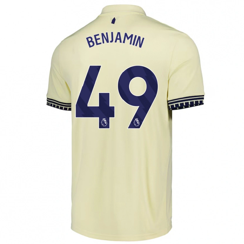 Danxen Kvinder Omari Benjamin #49 Off White Sort Udebane Spillertrøjer 2025/26 Trøje T-Shirt