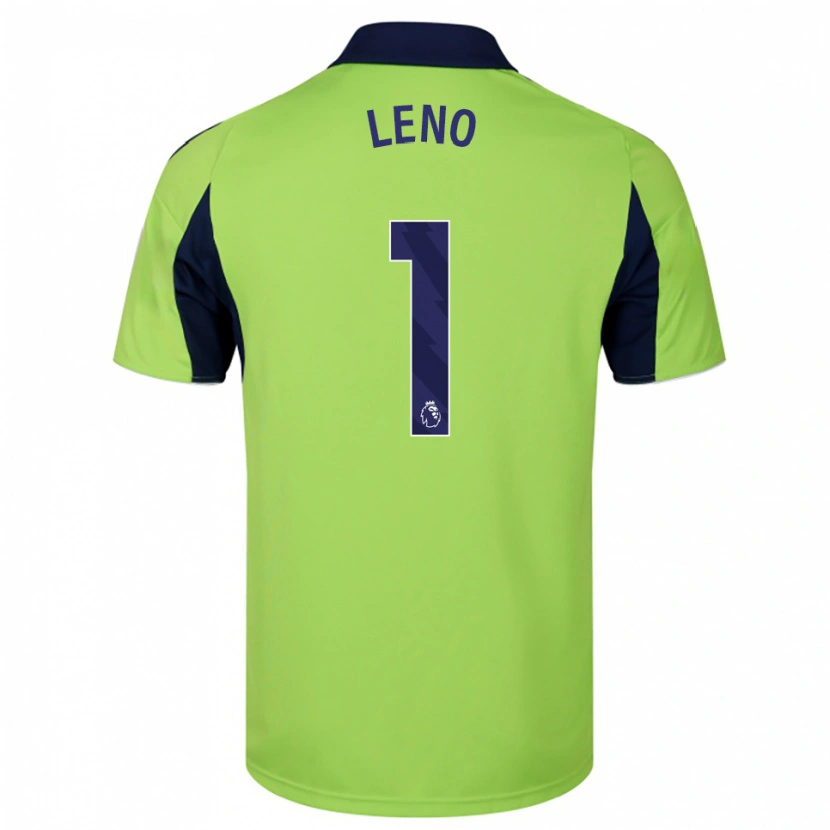 Danxen Kvinder Bernd Leno #1 Grøn Navy Hvid Udebane Spillertrøjer 2025/26 Trøje T-Shirt
