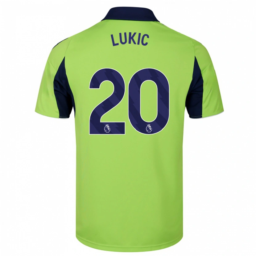 Danxen Kvinder Saša Lukić #20 Grøn Navy Hvid Udebane Spillertrøjer 2025/26 Trøje T-Shirt