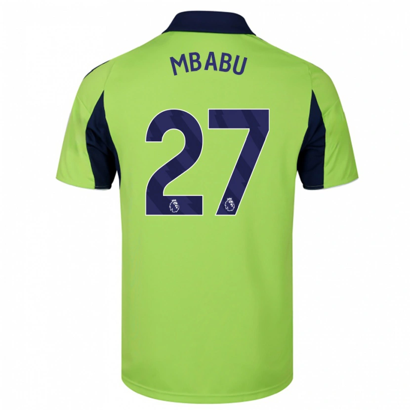 Danxen Kvinder Kevin Mbabu #27 Grøn Navy Hvid Udebane Spillertrøjer 2025/26 Trøje T-Shirt
