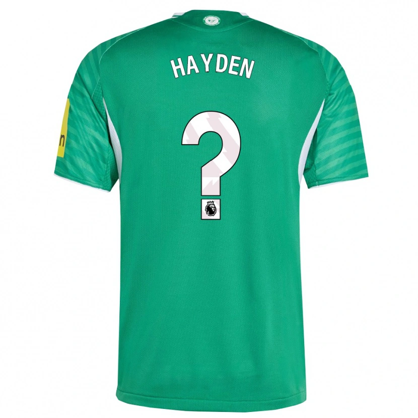 Danxen Kvinder Isaac Hayden #0 Grøn Hvid Udebane Spillertrøjer 2025/26 Trøje T-Shirt