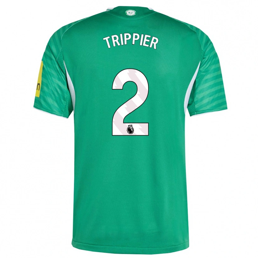 Danxen Kvinder Kieran Trippier #2 Grøn Hvid Udebane Spillertrøjer 2025/26 Trøje T-Shirt