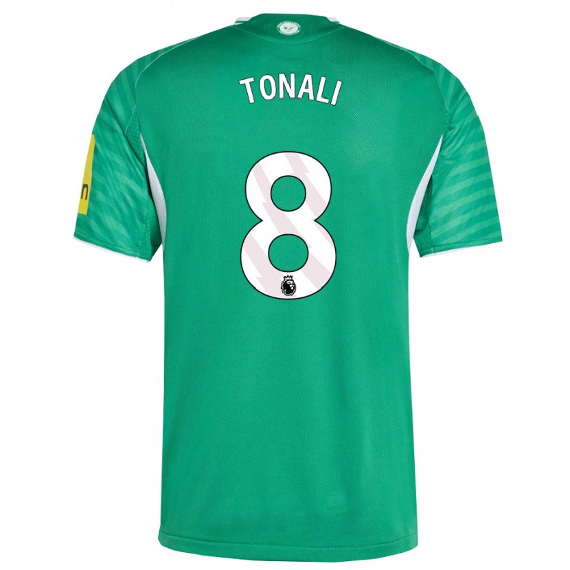 Danxen Kvinder Sandro Tonali #8 Grøn Hvid Udebane Spillertrøjer 2025/26 Trøje T-Shirt