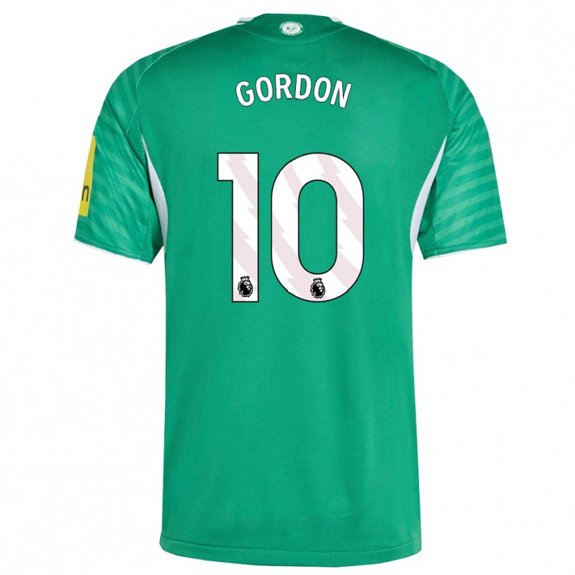 Danxen Kvinder Anthony Gordon #10 Grøn Hvid Udebane Spillertrøjer 2025/26 Trøje T-Shirt