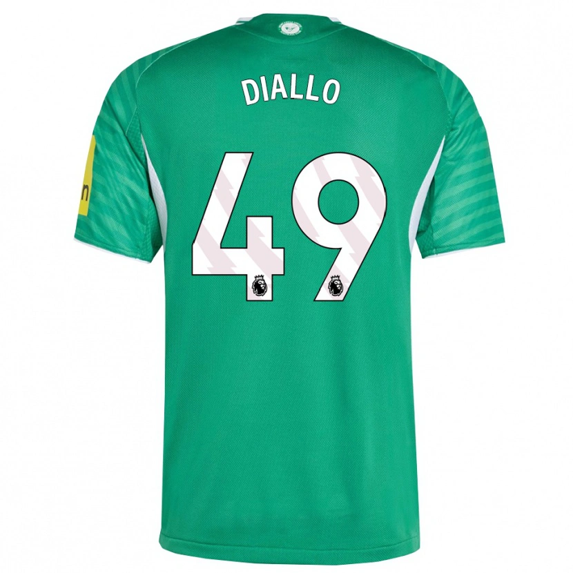 Danxen Kvinder Amadou Diallo #49 Grøn Hvid Udebane Spillertrøjer 2025/26 Trøje T-Shirt