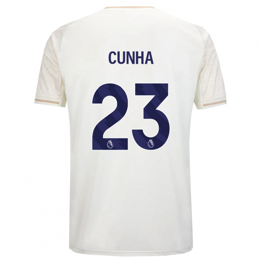 Danxen Kvinder Jair Cunha #23 Off White Sort Udebane Spillertrøjer 2025/26 Trøje T-Shirt