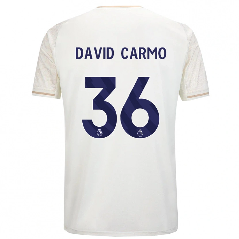 Danxen Kvinder David Carmo #36 Off White Sort Udebane Spillertrøjer 2025/26 Trøje T-Shirt