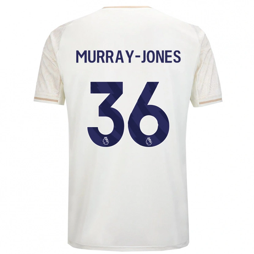 Danxen Kvinder George Murray-Jones #36 Off White Sort Udebane Spillertrøjer 2025/26 Trøje T-Shirt