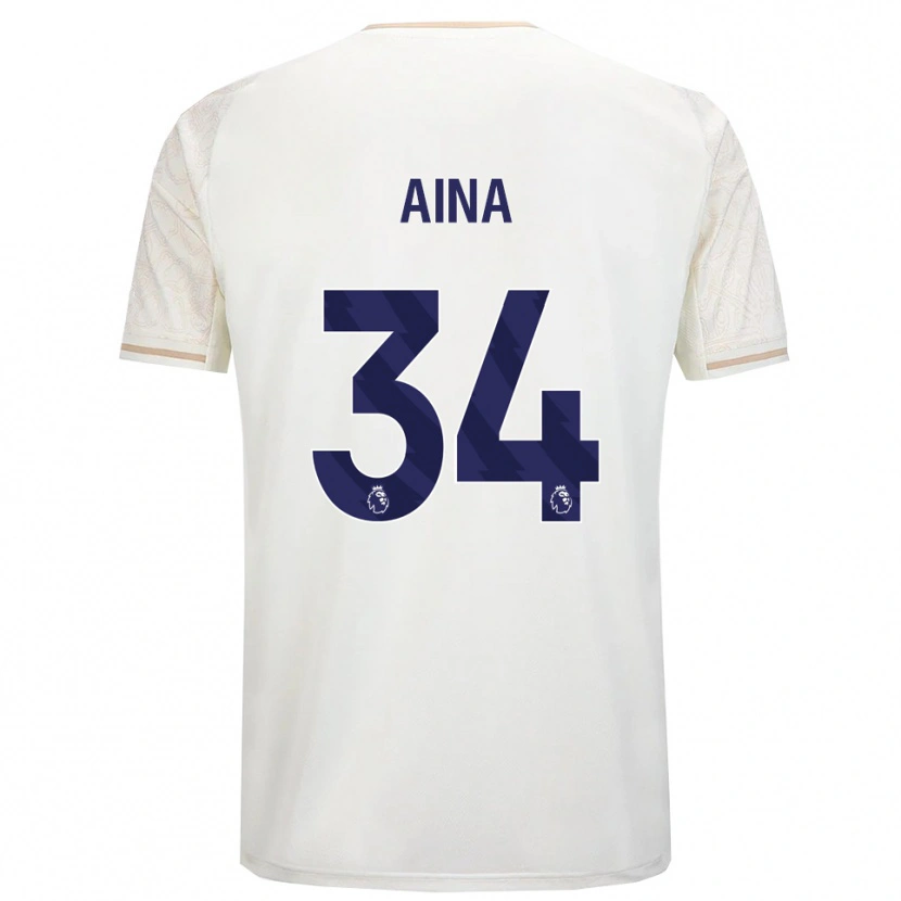 Danxen Kvinder Ola Aina #34 Off White Sort Udebane Spillertrøjer 2025/26 Trøje T-Shirt