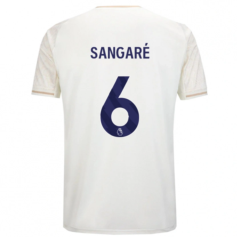 Danxen Kvinder Ibrahim Sangaré #6 Off White Sort Udebane Spillertrøjer 2025/26 Trøje T-Shirt