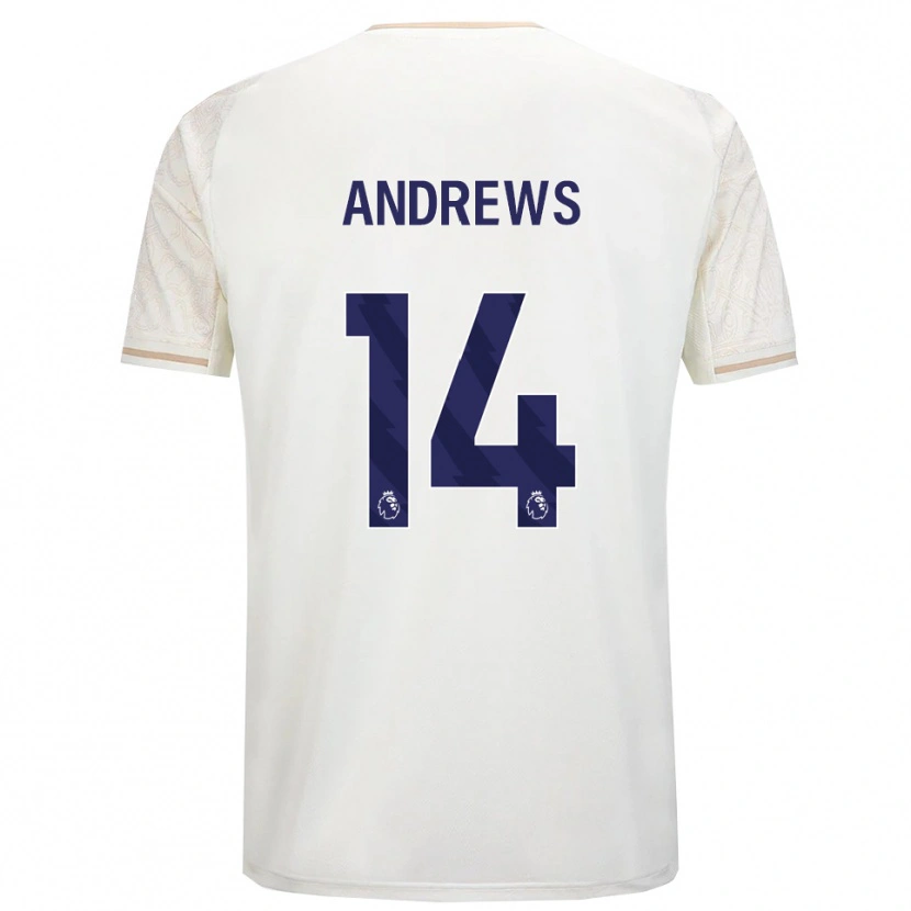Danxen Kvinder Harvey Andrews #14 Off White Sort Udebane Spillertrøjer 2025/26 Trøje T-Shirt