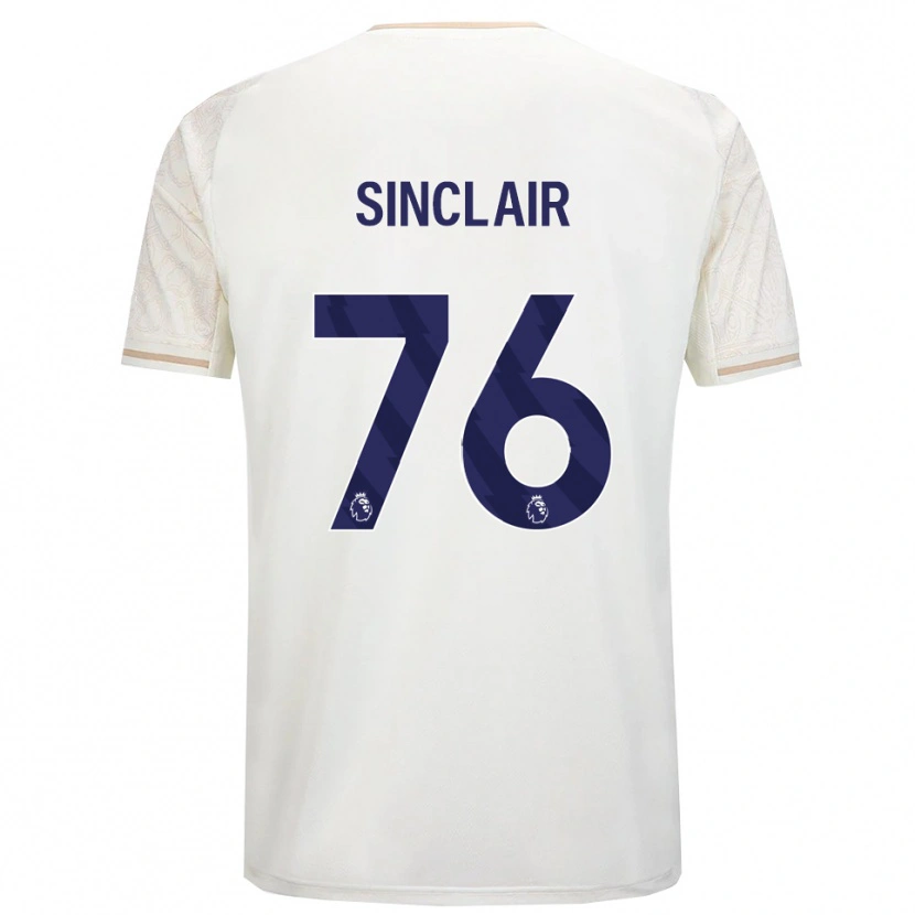 Danxen Kvinder Jimmy Sinclair #76 Off White Sort Udebane Spillertrøjer 2025/26 Trøje T-Shirt