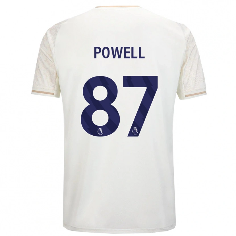 Danxen Kvinder Jayden Powell #87 Off White Sort Udebane Spillertrøjer 2025/26 Trøje T-Shirt